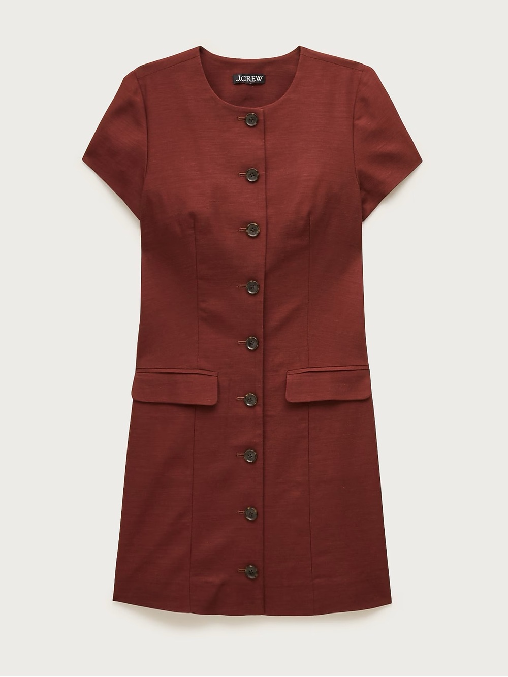 J. Crew Rust Mini Dress with Front Buttons - Picture 4 of 4